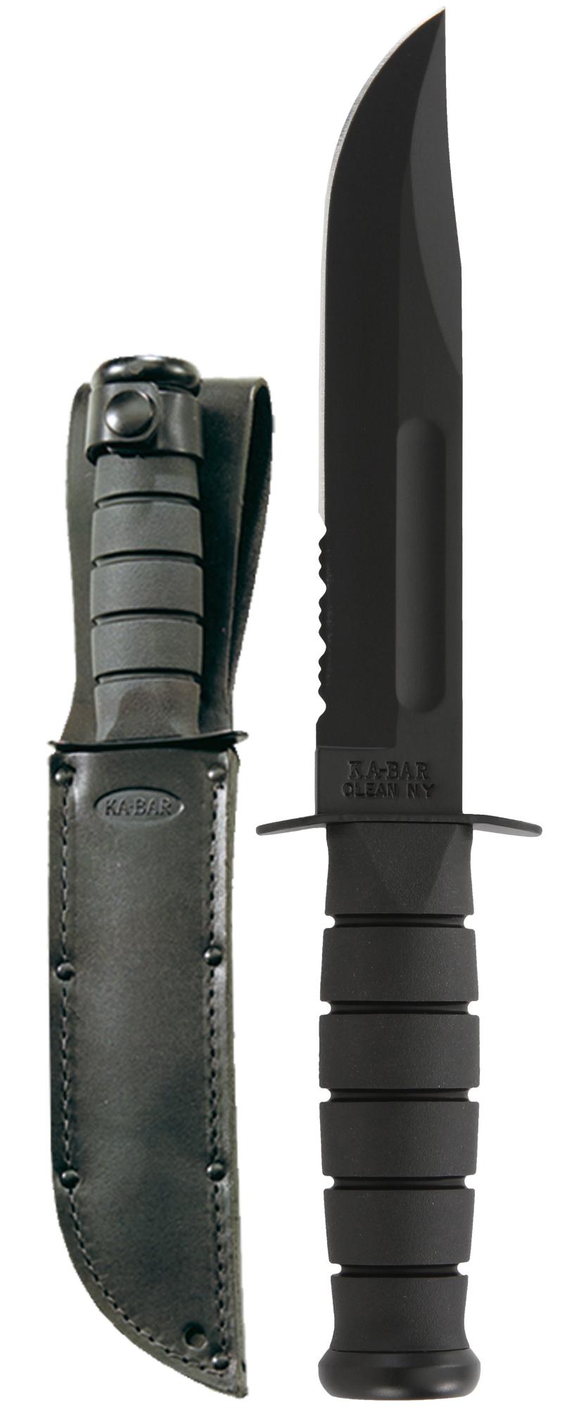 Full Size Black KA-BAR, Serrated Edge 1212 Overview