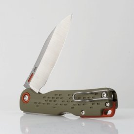 State & Union F01 Olive Green and Orange Folder Open